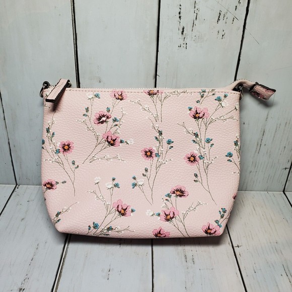 Steve Madden Pink Floral Printed  Cosmetic Case Pouch Soft Small Lined EUC - Picture 2 of 7